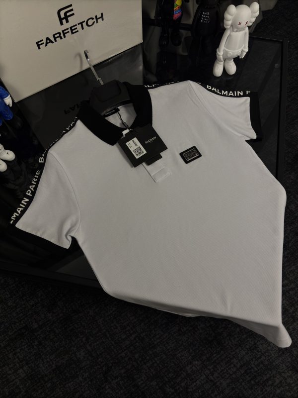 Balmain Beyaz Premıum Polo Yaka T-shirt - Görsel 2