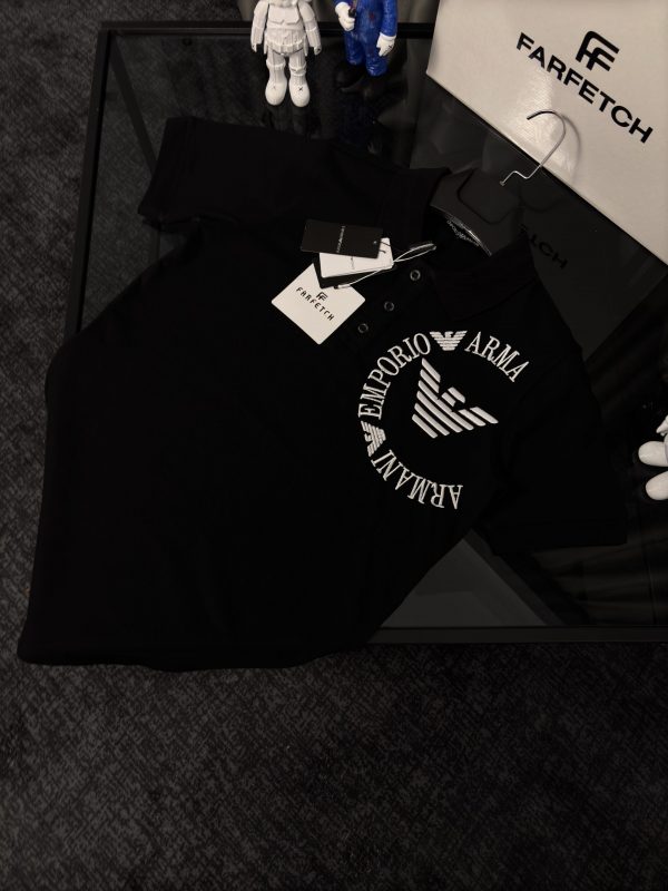 Emporıo Armanı Sıyah  Premıum Polo Yaka T-shirt - Görsel 2