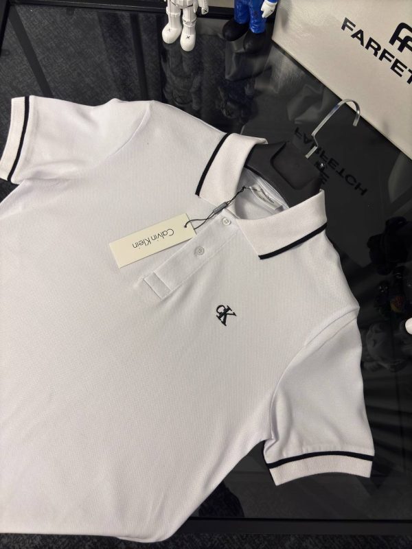 Calvin Klein Beyaz Premıum Polo Yaka T-shirt - Görsel 4