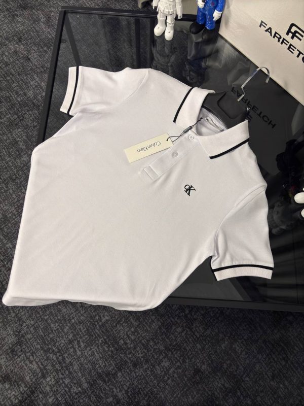 Calvin Klein Beyaz Premıum Polo Yaka T-shirt - Görsel 3